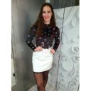 LAYLA fehér bőr hatású alj