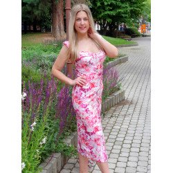 JULIETTE fehér-rózsaszín mintás ruha AKCIÓS KOLLEKCIÓ