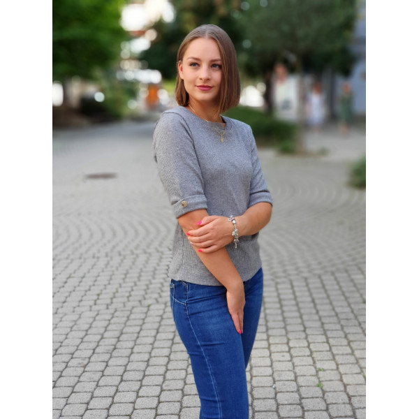 LÍDIA szürke-ezüstös kötött felső