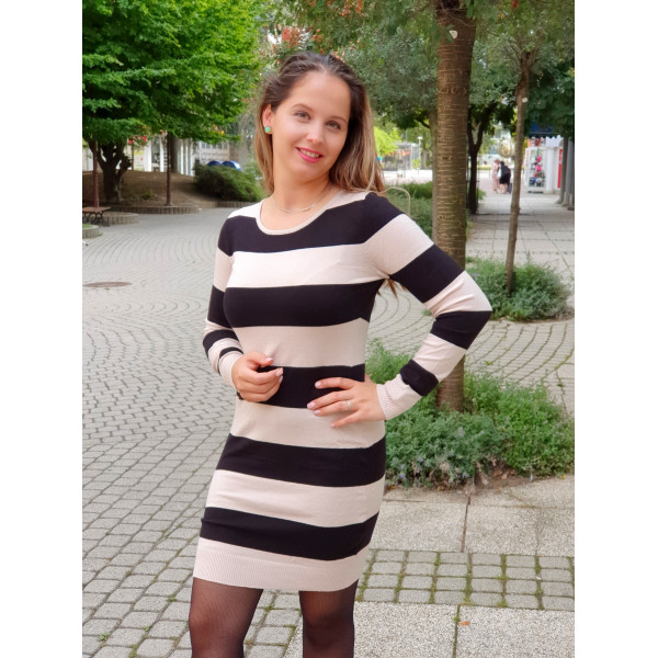 ALIDA csíkos kötött ruha
