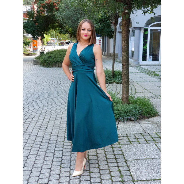 DANIELLA smaragdzöld alkalmi ruha