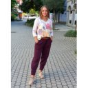 JENNA burgundi paszés aljú nadrág