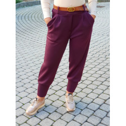 JENNA burgundi paszés aljú nadrág