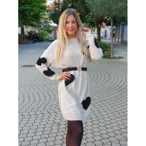 LOVE krém pulcsiruha