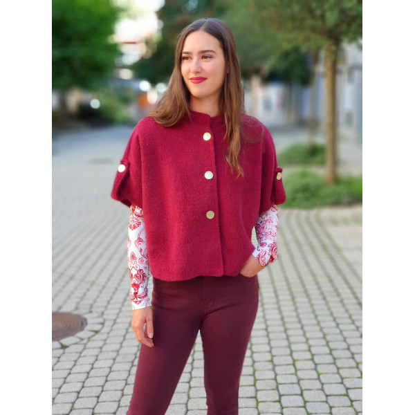 LILI bordó poncsó