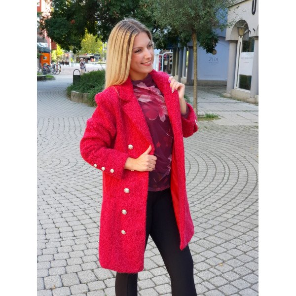ZIVA bordó szövetkabát