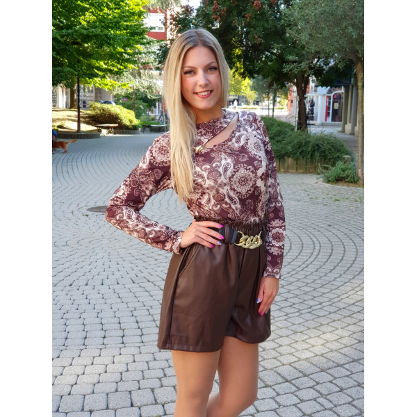 BESTIE barna bőr hatású rövidnadrág