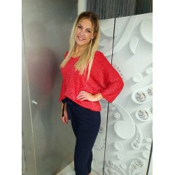 PEARL piros csillogó szálas felső ŐSZI ÚJDONSÁGOK