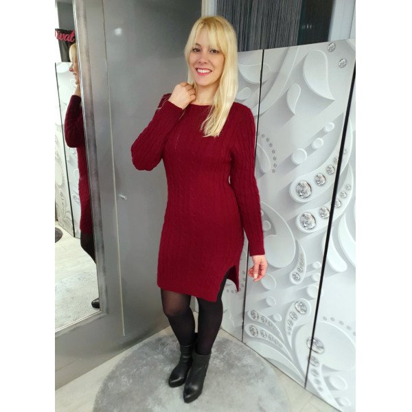 VIVA bordó kötött ruha