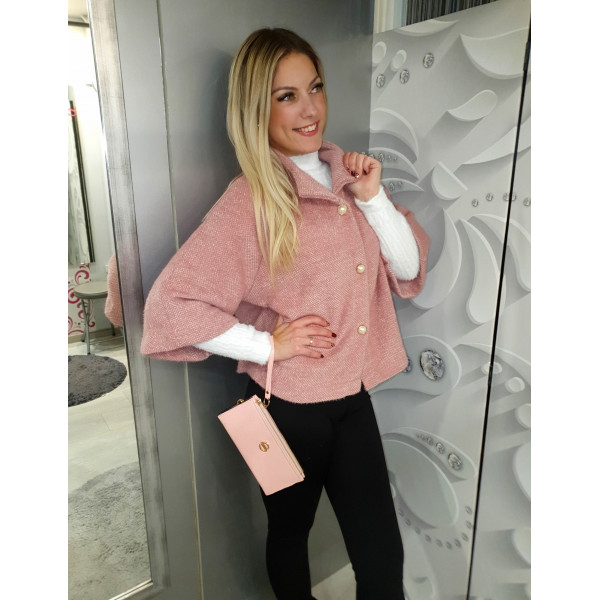 LÉNA mályvrózsaszín poncsó