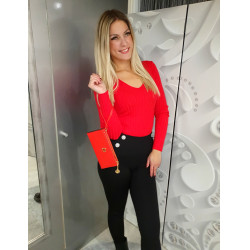 REBY piros kötött felső ŐSZI ÚJDONSÁGOK