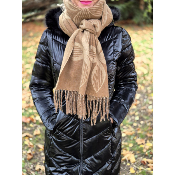 BARNA-BÉZS mintás sál