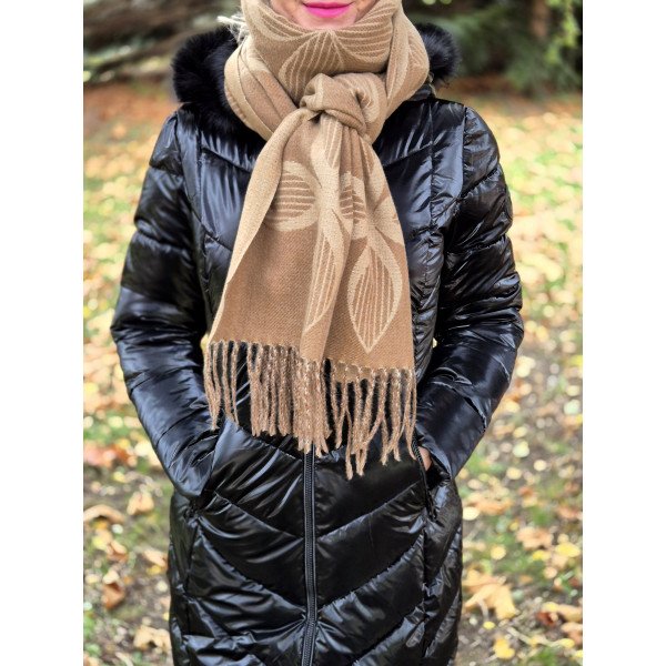 BARNA-BÉZS mintás sál