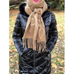 BARNA-BÉZS mintás sál KIEGÉSZÍTŐK