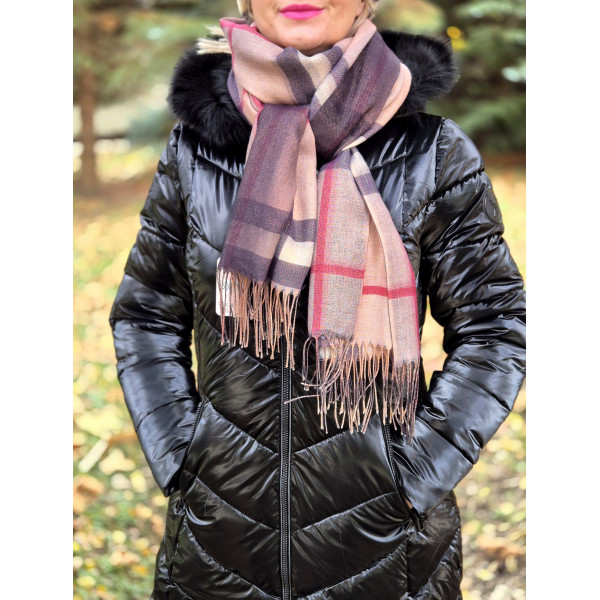 KOCKÁS csillogós sál