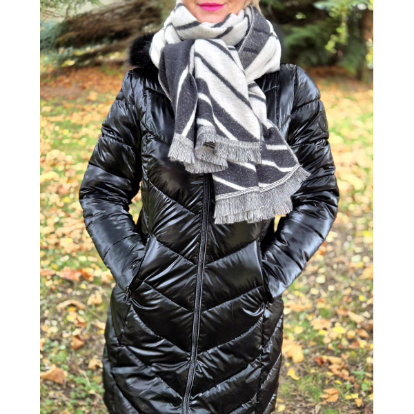 SZÜRKE-KRÉM mintás sál