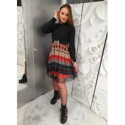 MELANY fekete/színes ruha ŐSZI/TÉLI ÚJDONSÁGOK