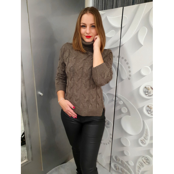 BELLE barna kötött pulóver