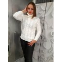 BELLE krémfehér kötött pulóver