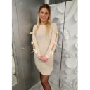 LUISA bézs masnis kötött ruha
