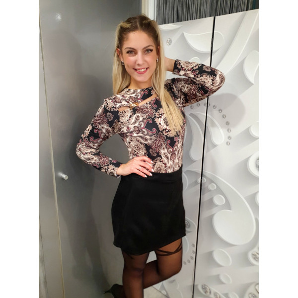 MINA fekete mintás felső