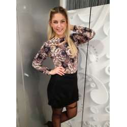 MINA fekete mintás felső