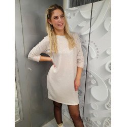 LEJKA fényes bézs ruha ŐSZI ÚJDONSÁGOK