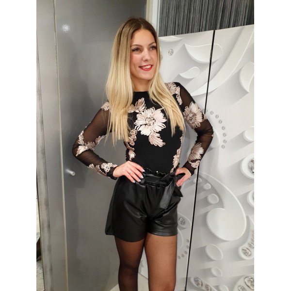 FLOW fekete-bézs felső