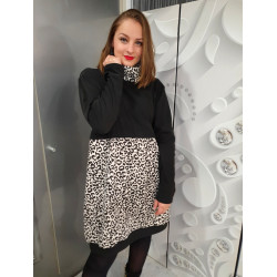 LEO fekete bézs ruha ŐSZI/TÉLI ÚJDONSÁGOK