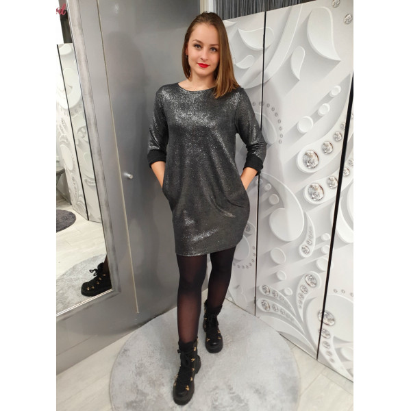 LEJKA fekete-ezüst ruha