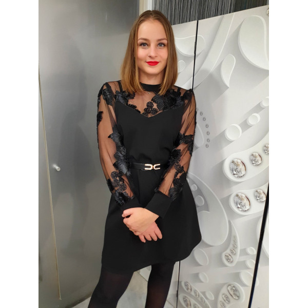 SEVINA fekete alkalmi ruha