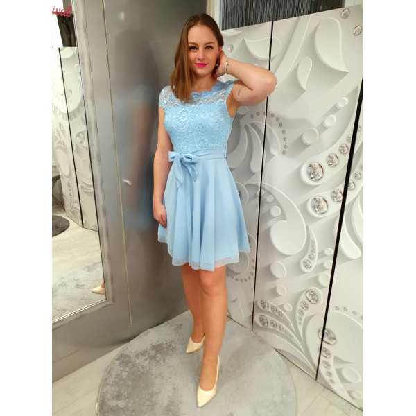 VIOLETT világoskék alkalmi ruha