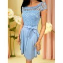 VIOLETT világoskék alkalmi ruha