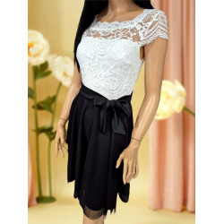 VIOLETT fekete-fehér alkalmi ruha