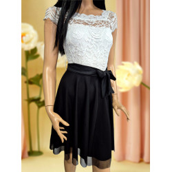 VIOLETT fekete-fehér alkalmi ruha