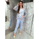 BELLE virágmintás felső