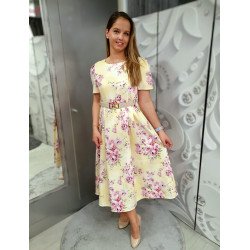 MIANA vanília virágmintás ruha