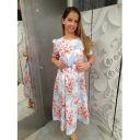 MIANA világoskék virágmintás ruha