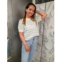 BREEZE csikos horgolt felső