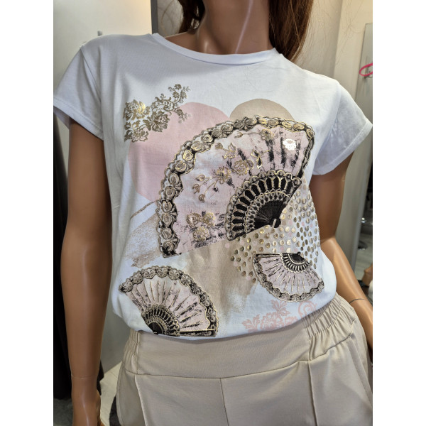 BELLE elöl mintás póló