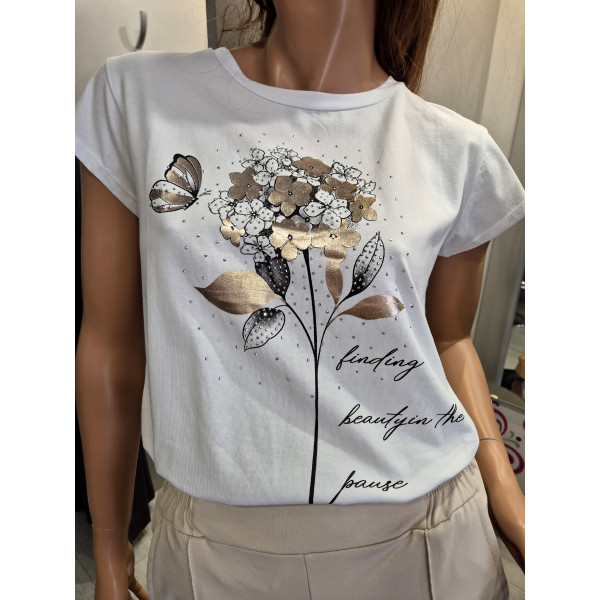 BELLE elöl mintás póló