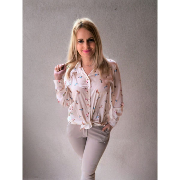 MORIS tacsis szatén ing