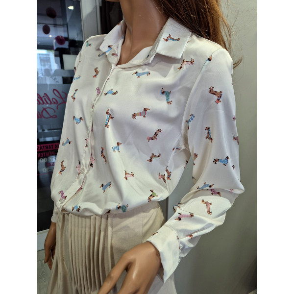 MORIS tacsis szatén ing