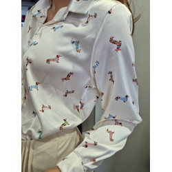 MORIS tacsis szatén ing