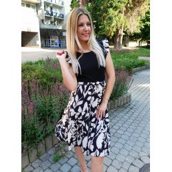KIARA fekete-bézs ruha ÚJ KOLLEKCIÓ