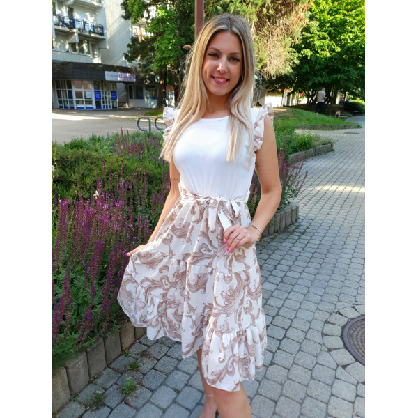 KIARA fehér-bézs ruha