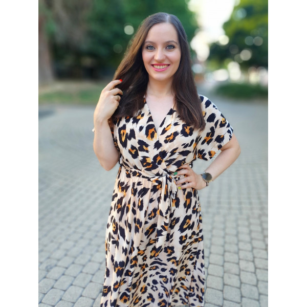 LEONA leopárd mintás ruha