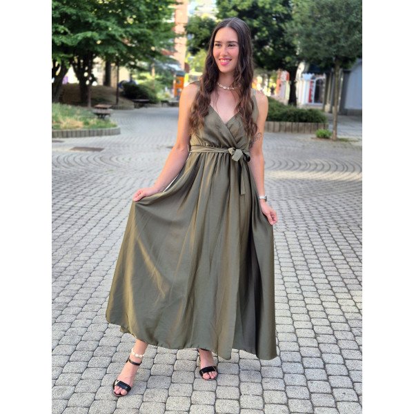 LILIEN KHAKI SATIN ruha