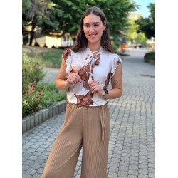 ZOÉ mintás hidegselyem felső