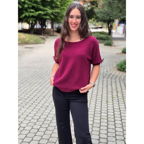 SELENA bordó kötött felső